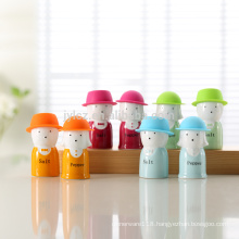 salt and pepper with silicone hat, 4 color assorted